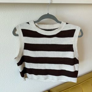 Striped knit cropped tank ☀️🍉